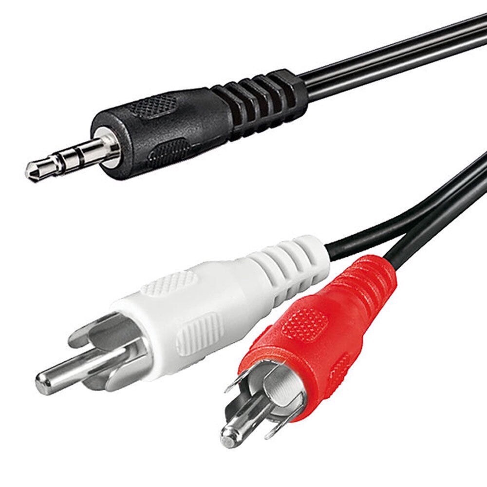 Cáp chuyển 3.5 ra 2 đầu RCA-AV bông sen dài 2.2m