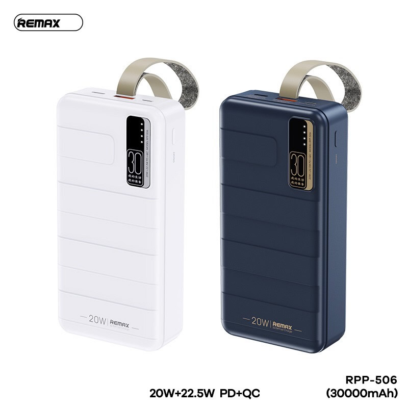 Pin sạc nhanh 22.5W REMAX RPP-506 30.000mAh dự phòng PD QC3.0 chính hãng [BH 1 năm]