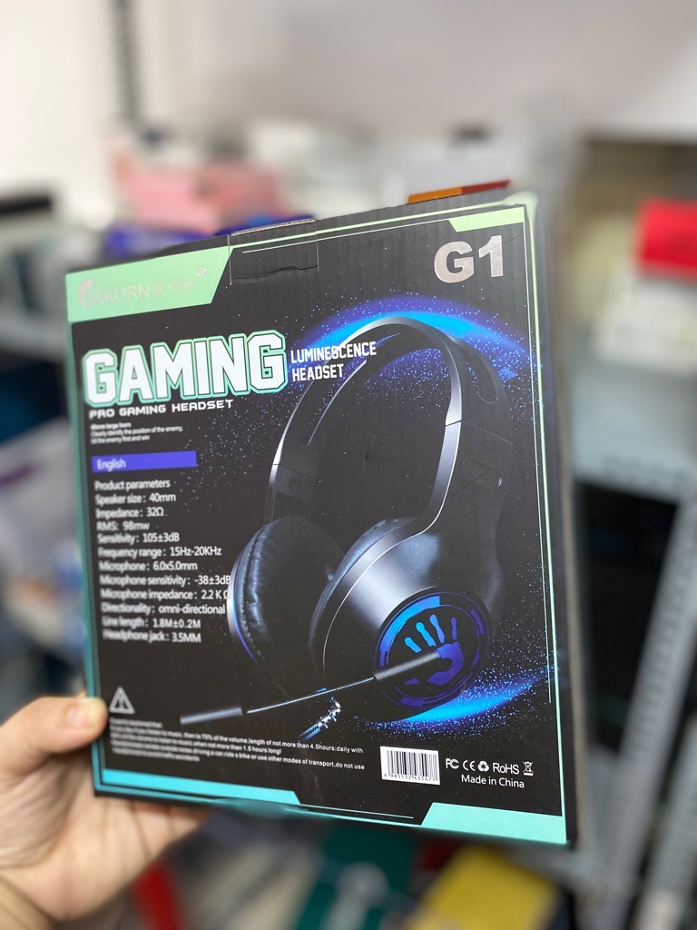 Tai nghe có dây 3.5 CAKORN GAMING G1 (Headphone máy tính có led, có micro) [BH: 3 tháng]