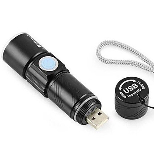 Đèn pin mini 515 siêu sáng cổng usb [BH: 1 tuần]