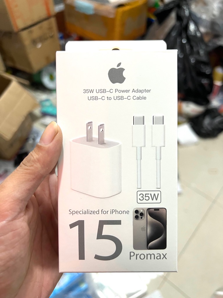 Bộ sạc nhanh 35w iPhone 15 Pro Max G66 dây dù zin 1:1 (cóc 35W 1 cổng type-c + cáp 2 đầu Type-C ra TypeC) full box [BH 6 tháng]