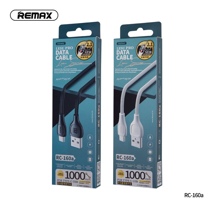 Cáp sạc nhanh type-c Remax RC-160a 1m usb ra Type C chính hãng dây dù [BH 1 năm]