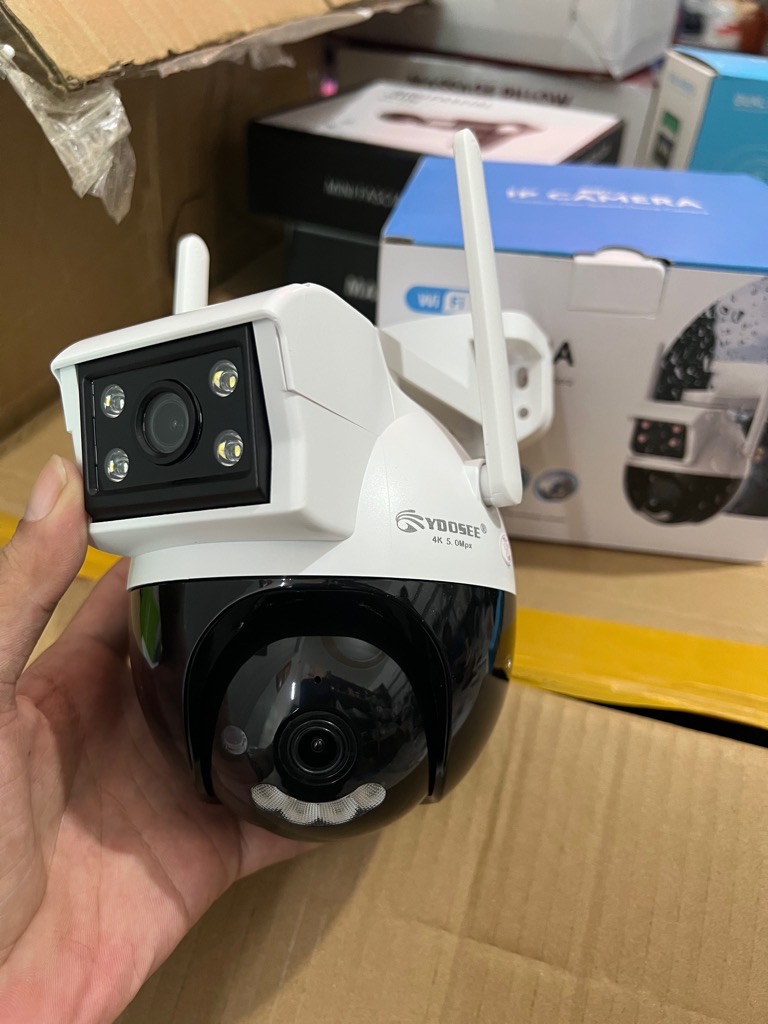 Camera IP Wifi Yoosee Q001 2 mắt 5.0Mpx HD P2P ngoài trời (hiện 2 màn hình 2 mắt cùng lúc) ban đêm có màu chính hãng [BH 6 tháng]