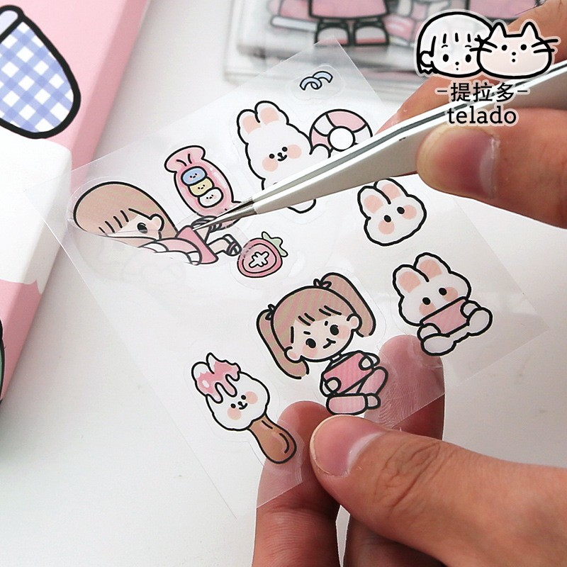 Hộp / Set 100 Miếng Dán Sticker cute trang trí dán tập vở bình nước bút nước cho bé