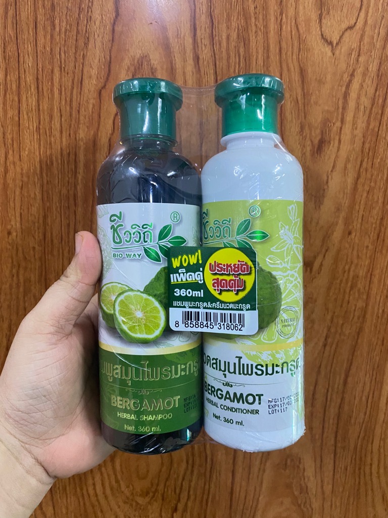 Combo dầu gội xả kích mọc tóc Thái Lan 360ml hương Lemon