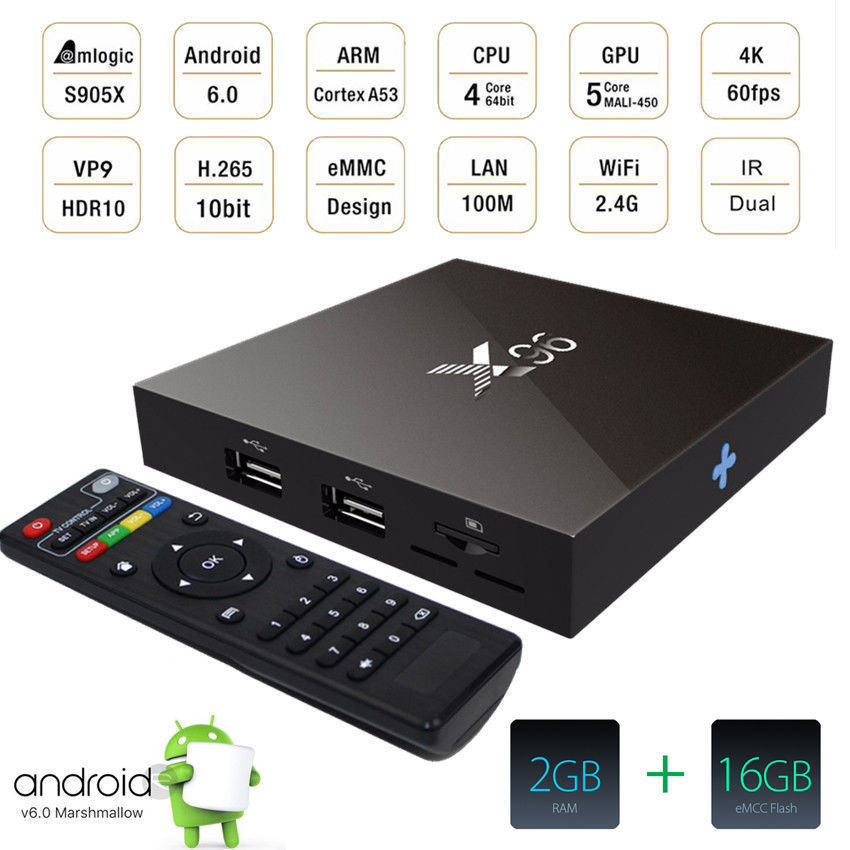 Android tivi box X96 mini S905x 4K Ram 2Gb, Rom 16Gb, Android 6.0 [BH 6 tháng]