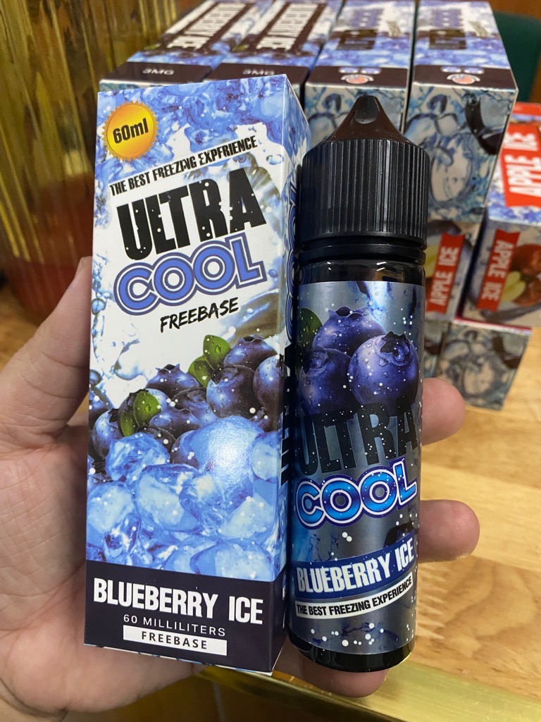 Tinh dầu Vape 60ml hương Blueberry ice Malaysia Ul.Tra Cool [bh: none]