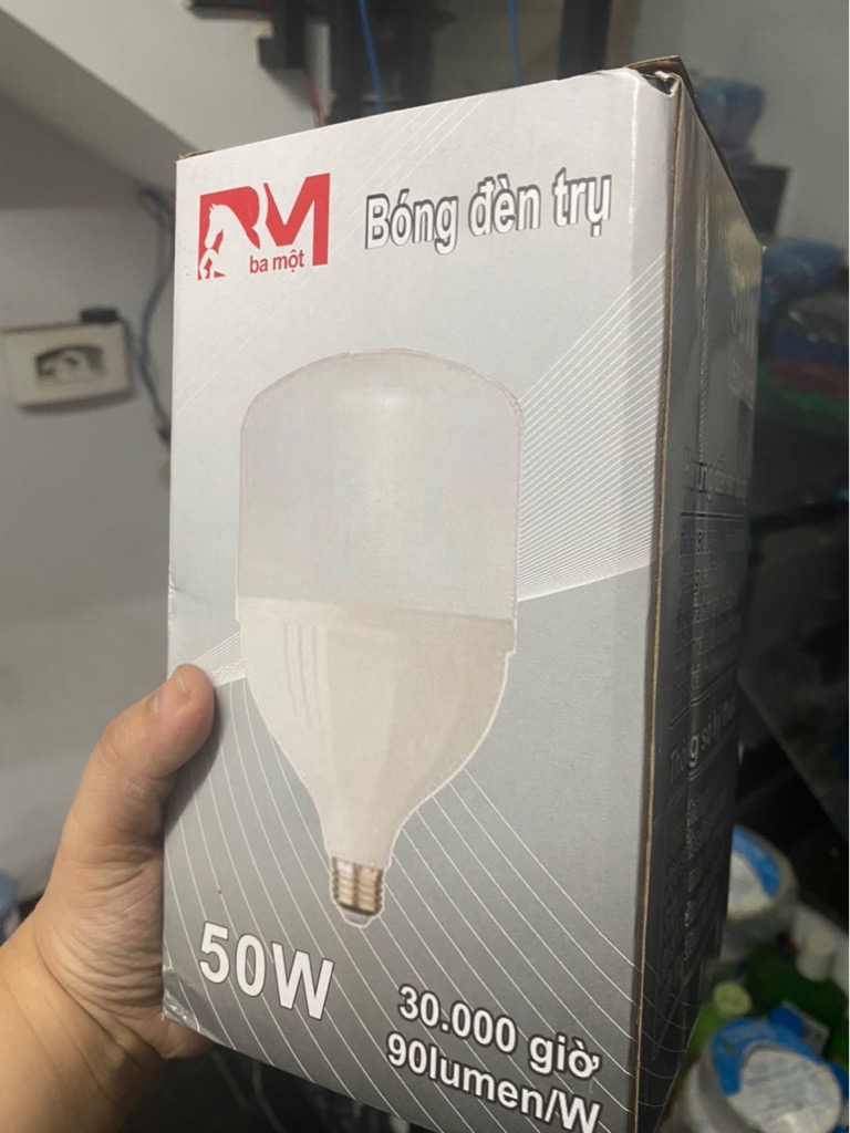 Bóng đèn led BULB trụ 50W hàng công TY BM siêu sáng 220V-23K chống nước [BH 1 tháng]