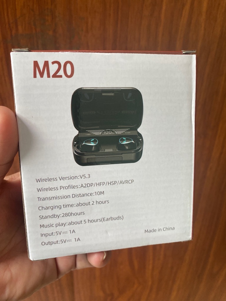 Tai nghe bluetooth TWS M20 (giống mẫu M10, F9) V5.3 kiểu dáng airpods có đế sạc có màn hình lcd [BH 3 tháng]