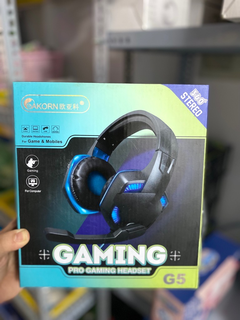 Tai nghe có dây 3.5 CAKORN GAMING G5 (Headphone máy tính có led, có micro)