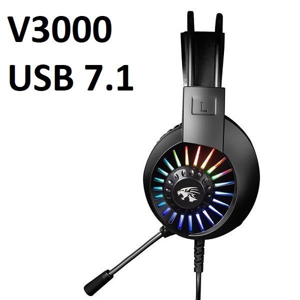 Tai nghe có dây 7.1  mẫu V3000 / GB14471 headphone có dây kèm mic {mẫu 7.1 chỉ có 1 đầu cổng usb} [BH 3 tháng]