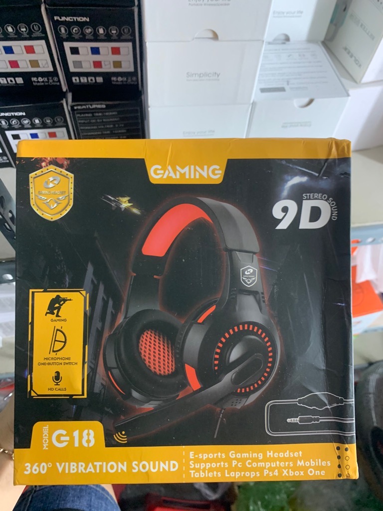 Tai nghe có dây 3.5 CAKORN GAMING 9D G18 (Headphone máy tính có led, có micro) [BH 1 tháng]