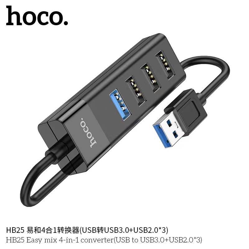 Cáp chuyển cổng USB HOCO HB25 {For USB-A} ra usb 3.0 vs 3 usb 2.0 (hub usb) chính hãng [BH 1 năm]