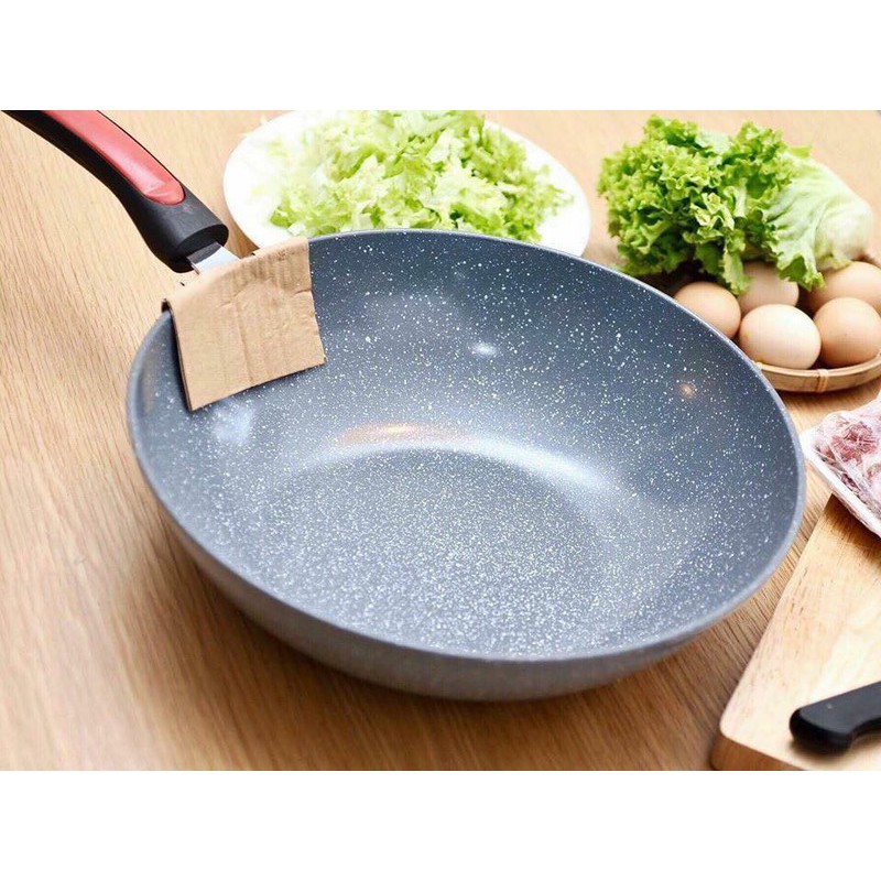 Chảo nhà bếp vân đá hoa cương chống dính Korea 31cm