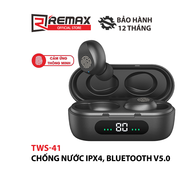 Tai nghe bluetooth REMAX TWS-41 kiểu dáng airpods có đế sạc chính hãng [BH 1 năm]