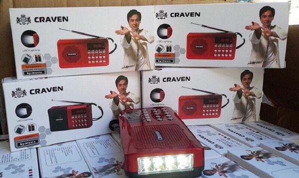 Loa thẻ Craven CR65 phong cách cổ điển có đèn pin, nghe FM, nghe kinh pháp [BH 6 tháng]