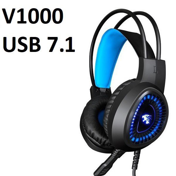 Tai nghe có dây 7.1  mẫu V1000 headphone có dây kèm mic {mẫu 7.1 chỉ có 1 đầu cổng usb}