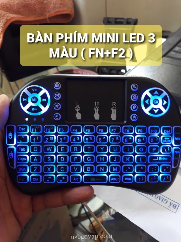 Bàn phím kiêm chuột không dây UKB 500 {CÓ ĐÈN LED} Mini Keyboard remote tivi [BH 1 tháng]