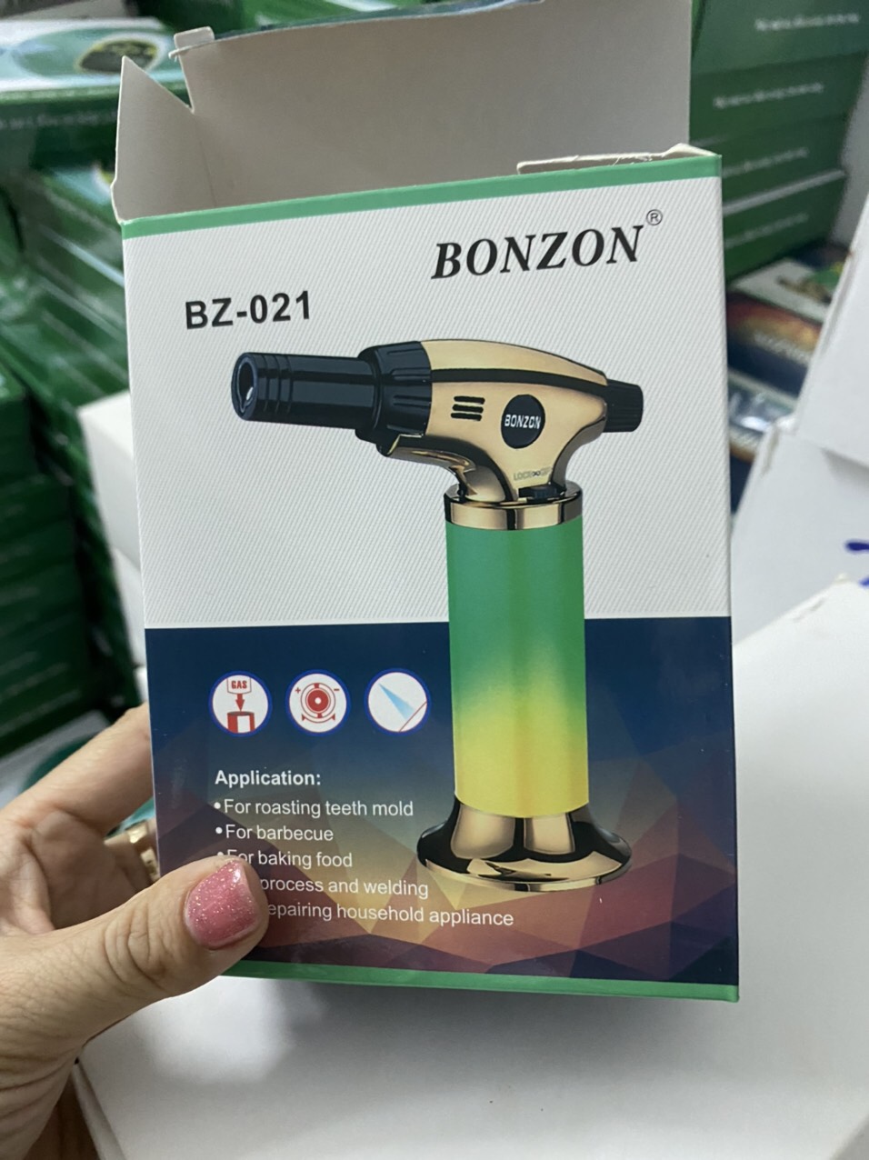 SÚNG KHÒ GAS KIÊM BẬT LỬA ĐỂ BÀN CAO CẤP BONZON BZ-021 CHÍNH HÃNG [BH 1 TUẦN]