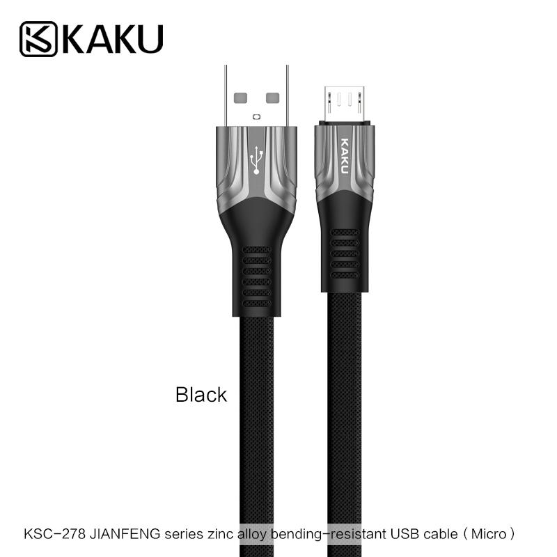 CÁp sạc nhanh KAKU KSC-278 chui Samsung Micro 1.2m dây dù dẹp chính hãng [BH 6 tháng]