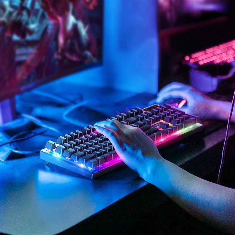Combo bàn phím chuột có dây HOCO GM18 có đèn led dạ quang chuyên game chính hãng [BH 1 NĂM]