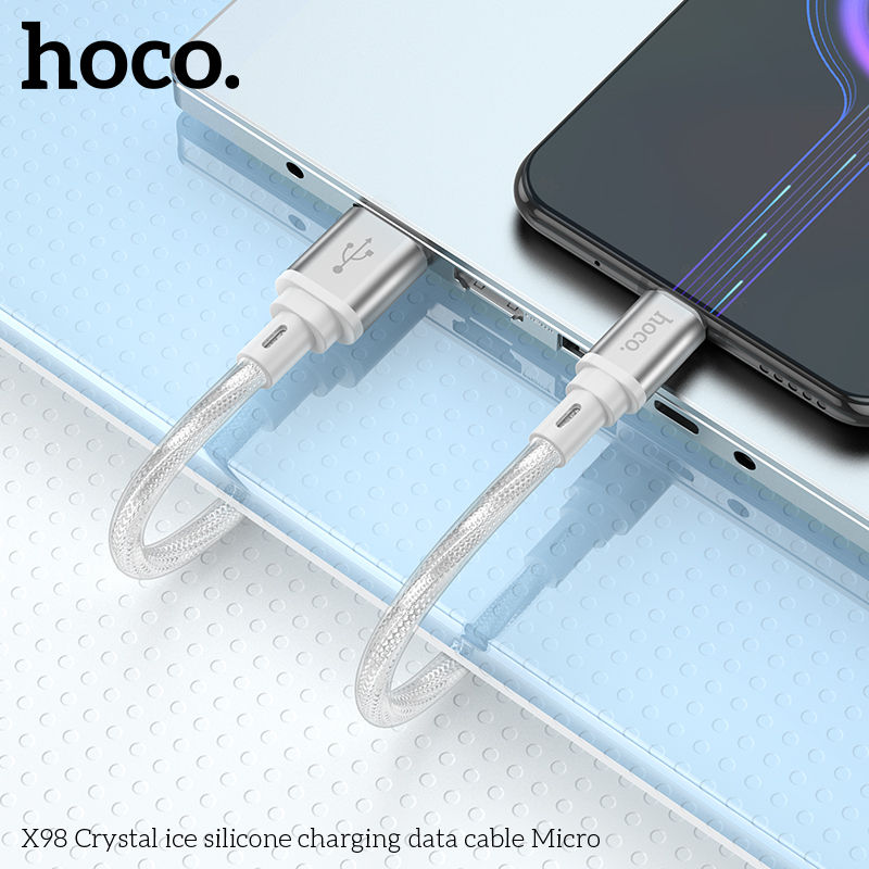 Cáp sạc nhanh HOCO X98 usb ra micro samsung truyền dữ liệu silicone chính hãng [BH 1 NĂM]