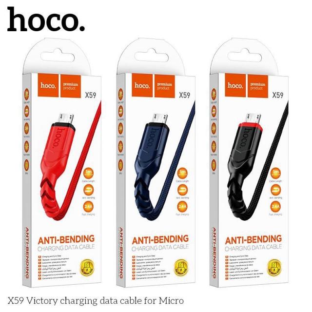 Cáp sạc nhanh samsung Hoco X59 micro 1M dây dù chính hãng [BH 1 năm]