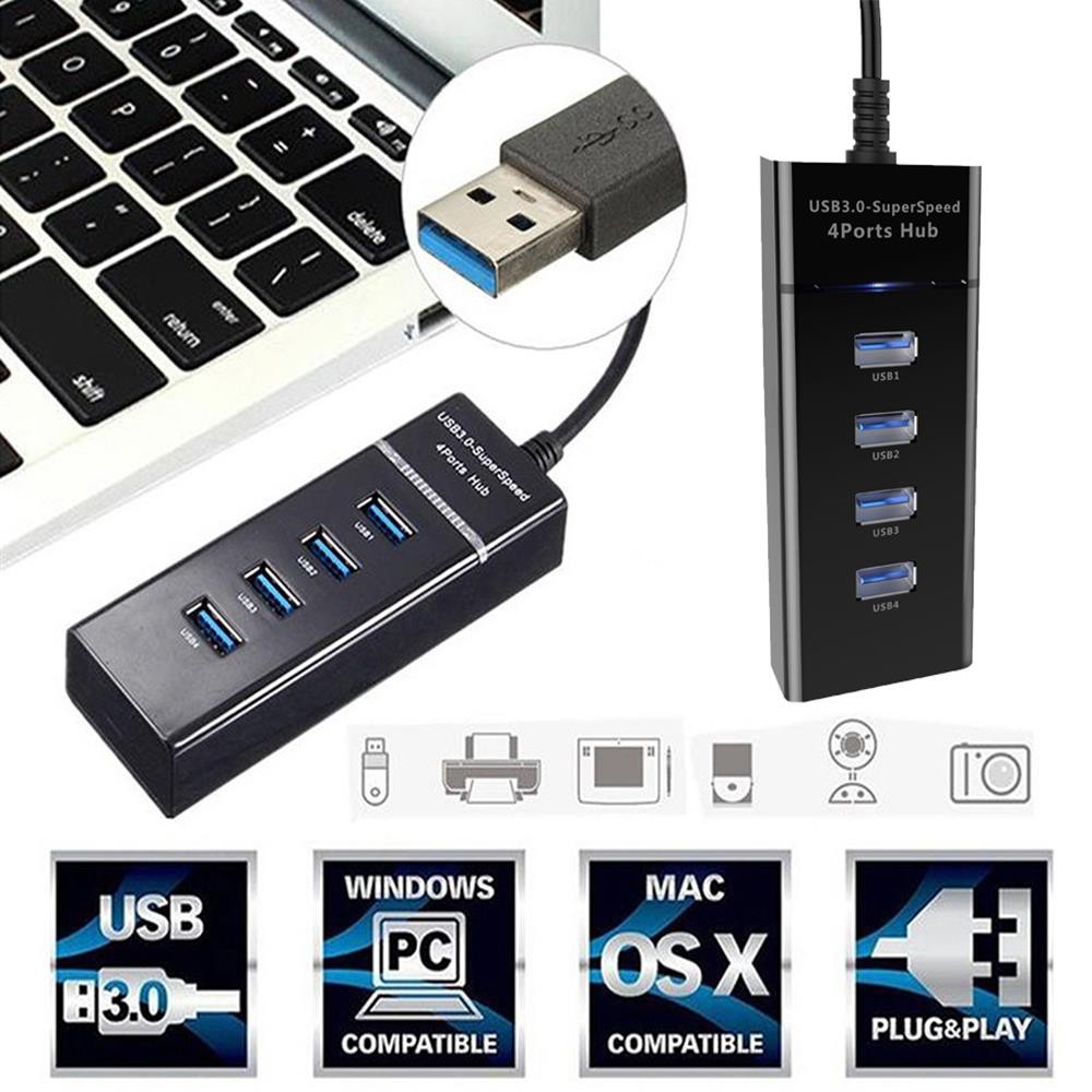 Cáp chuyển Hub chia 4 cổng (port) usb tốc độ 3.0 [BH 3 tháng]