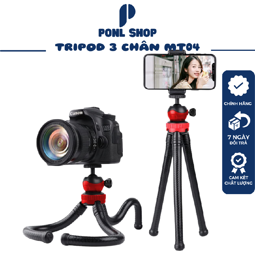 GIÁ ĐỠ ĐIỆN THOẠI 3 CHÂN EP-13/ MT04 TRIPODS XOAY 360 ĐỘ KIỂU DÁNG BẠCH TUỘC