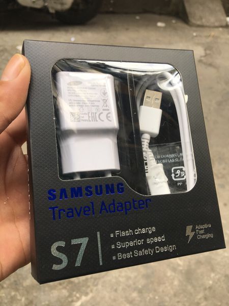 Bộ sạc nhanh Samsung S7 chui Micro full box hộp đen loại 1 zin [BH 3 tháng]