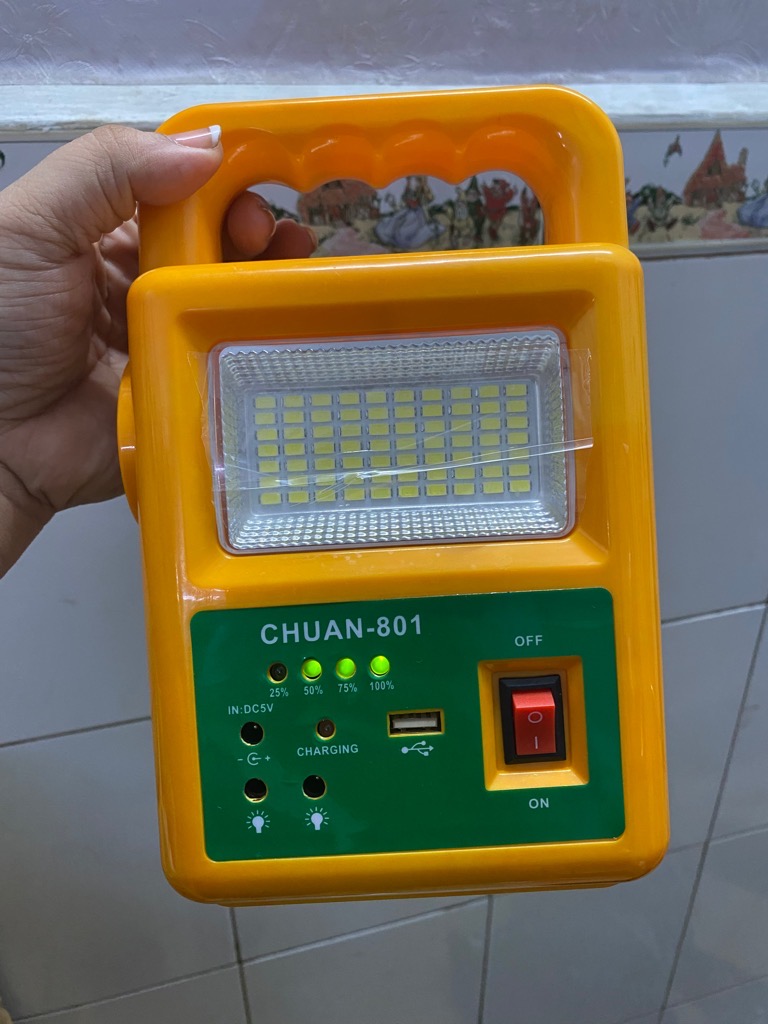 Đèn năng lượng mặt trời 6500K 3in1, có đèn pin CHUAN801 KIÊM PIN SẠC DỰ PHÒNG [BH: 3 tháng] / pktn sale