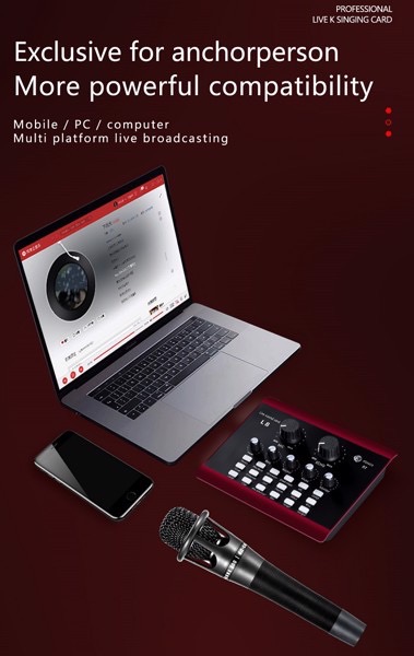 Micro đa năng không dây thu âm L8 kèm Soundcard nguyên bộ VA LI combo livestream [BH: 3 tháng]