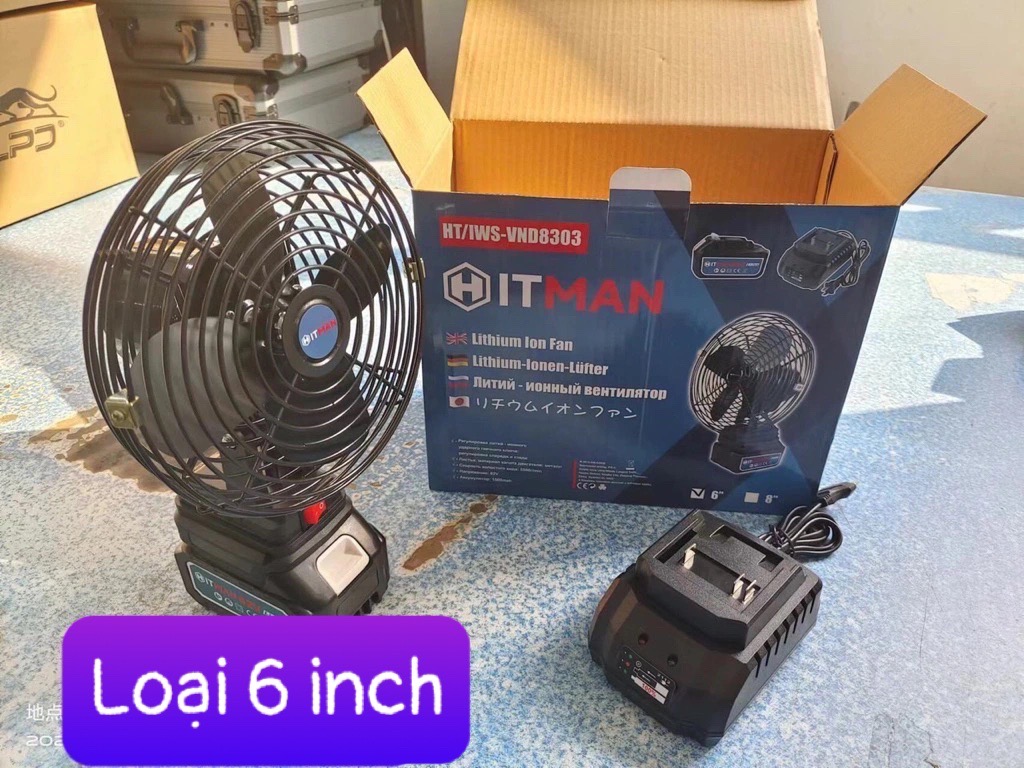 [Đặt trước] Quạt sạc để bàn ITMAN 64V Công Ty cao cấp loại 6 inch [BH: 6 THÁNG]