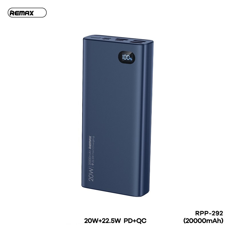 Pin sạc nhanh 22.5W REMAX RPP-292 20.000mAh dự phòng PD QC3.0 chính hãng [BH 1 năm]