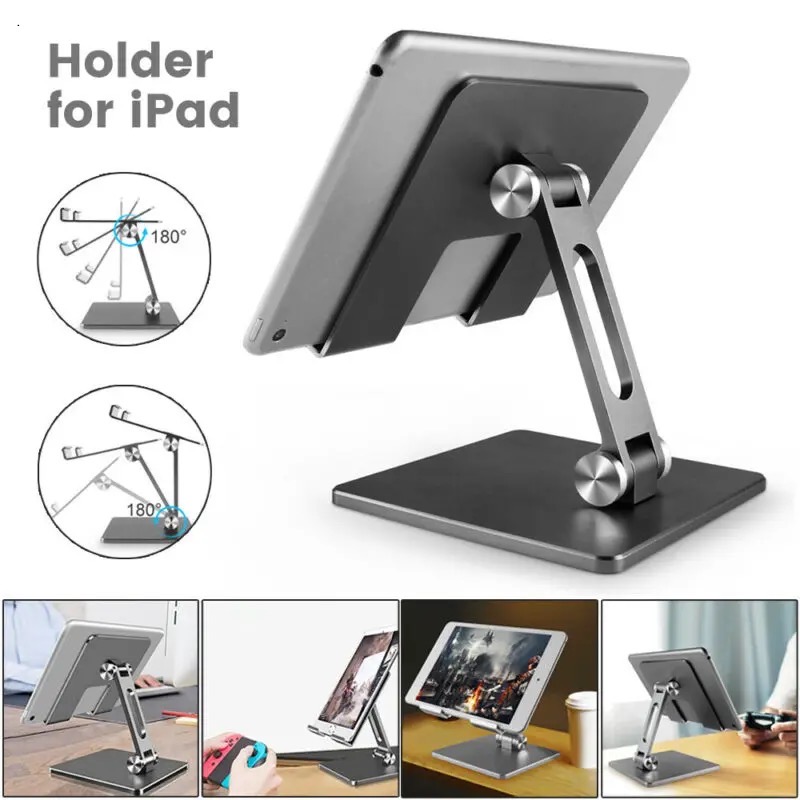 Giá đỡ điện thoại, ipad xoay 180 độ , xếp gọn DESKTOP METAL HOLDER FOR TABLET mã 143 [BH: None]