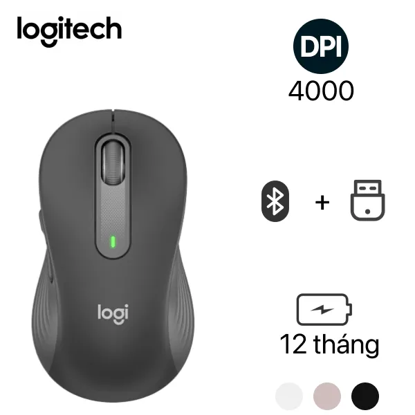 Chuột không dây bluetooth LOGITECH M650 Silent Signature (usb receiver / wireless) [BH 1 năm] T302-11206-5l5