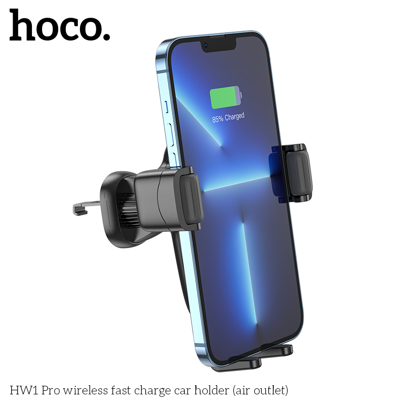 Giá đỡ điện thoại HOCO HW1 Pro kiêm đế sạc không dây cho xe hơi, ô tô chính hãng [BH 1 năm]