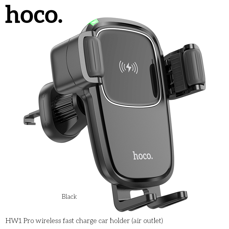 Giá đỡ điện thoại HOCO HW1 Pro kiêm đế sạc không dây cho xe hơi, ô tô chính hãng [BH 1 năm]