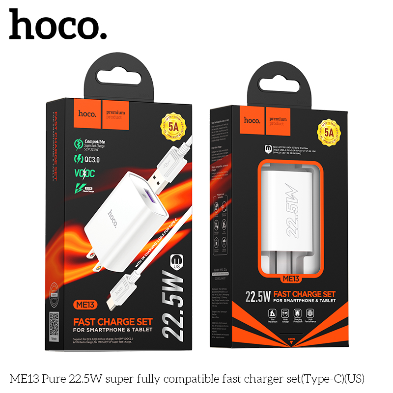 Bộ sạc nhanh Hoco ME13 type-c 22.5W chính hãng [BH 1 NĂM]