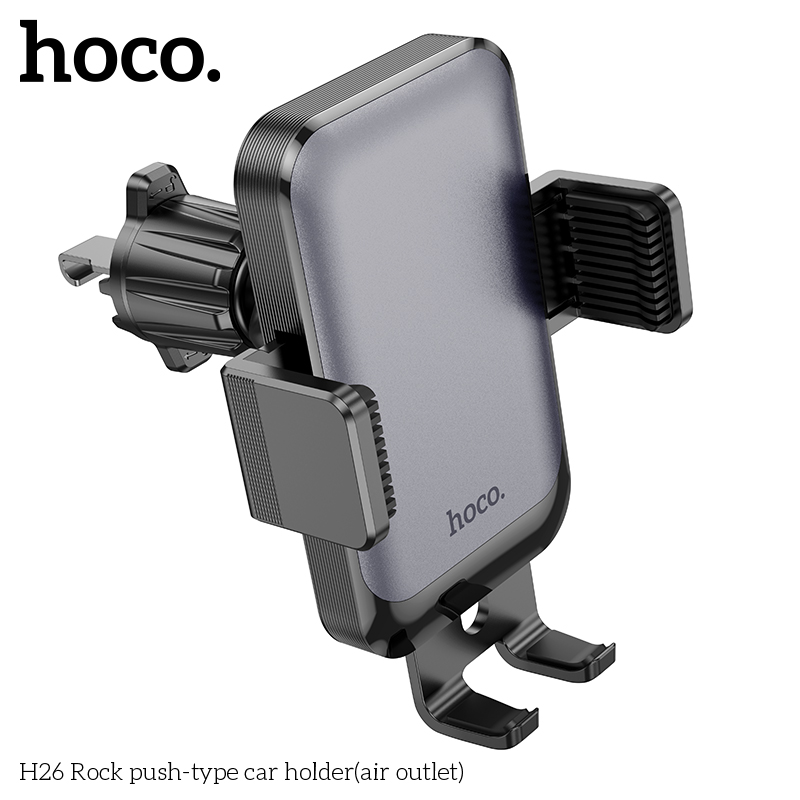 Giá đỡ kẹp điện thoại xe hơi HOCO H26 (gắn móc lỗ vent khe thông gió ô tô) chính hãng [BH 1 năm]