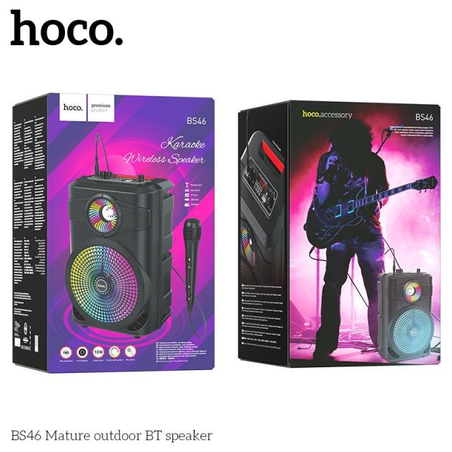 Loa karaoke HOCO BS46 kèm 1 micro có dây chính hãng bluetooth [BH 1 năm]