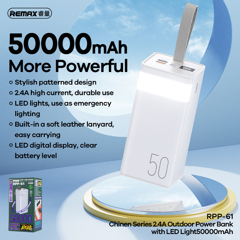 Pin sạc dự phòng Remax RPP-61 50.000mAh chính hãng [BH 1 năm]