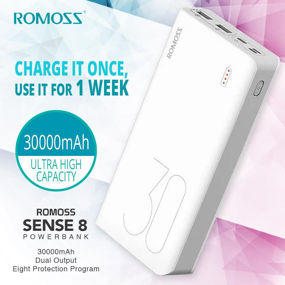 Pin sạc dự phòng ROMOSS SENSE 8 30.000mAh chính hãng [BH 1 năm]