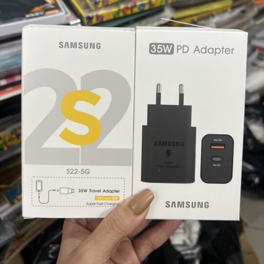 Bộ sạc nhanh Samsung S22 ZIN 5G (KÈM CÁP) PD 35w (Cóc 1 Usb-A, 1 Usb-C Type C) full box [BH 6 tháng]