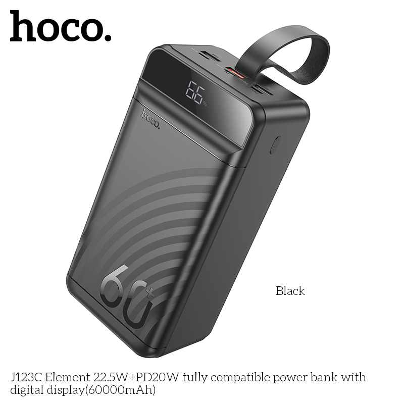 Pin sạc nhanh 22.5w HOCO J123C 60.000mAh dự phòng có đèn pin chính hãng [BH 1 năm]