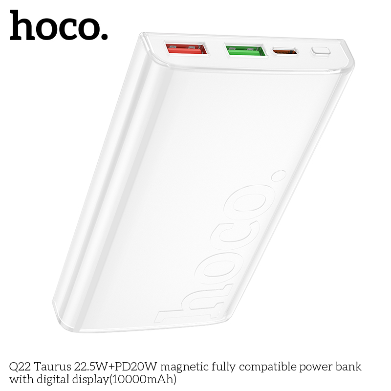 Pin sạc nhanh 22.5w không dây HOCO Q22 10.000mAh dự phòng Magnetic PD 20w chính hãng [BH 1 năm]