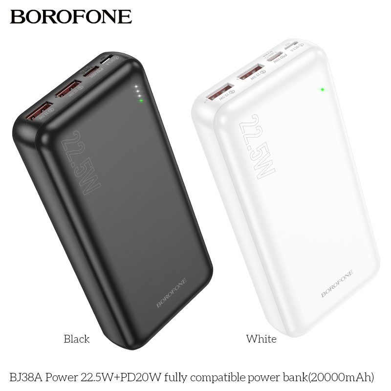 Pin sạc nhanh 22.5W Borofone BJ38A 20.000mAh dự phòng chính hãng [BH 1 NĂM]