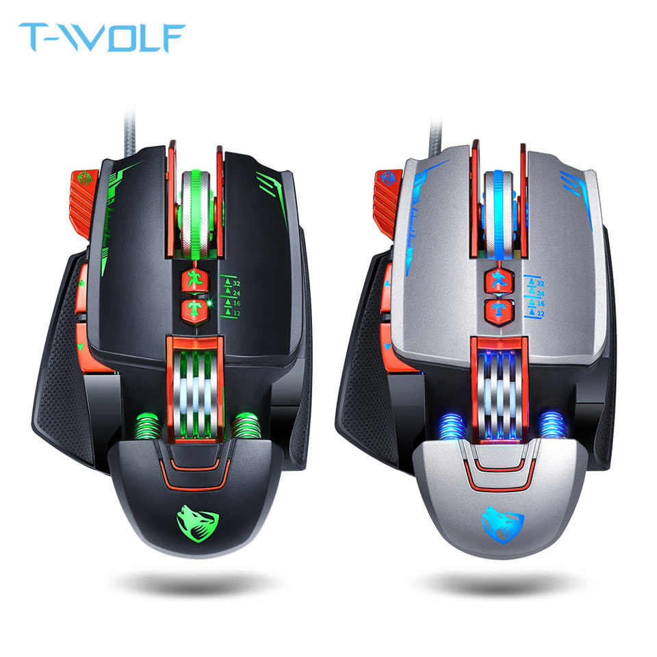 Chuột có dây Gaming T-WOLF V9 có LED họa tiết thiết kế siêu đẹp [BH 1 NĂM]