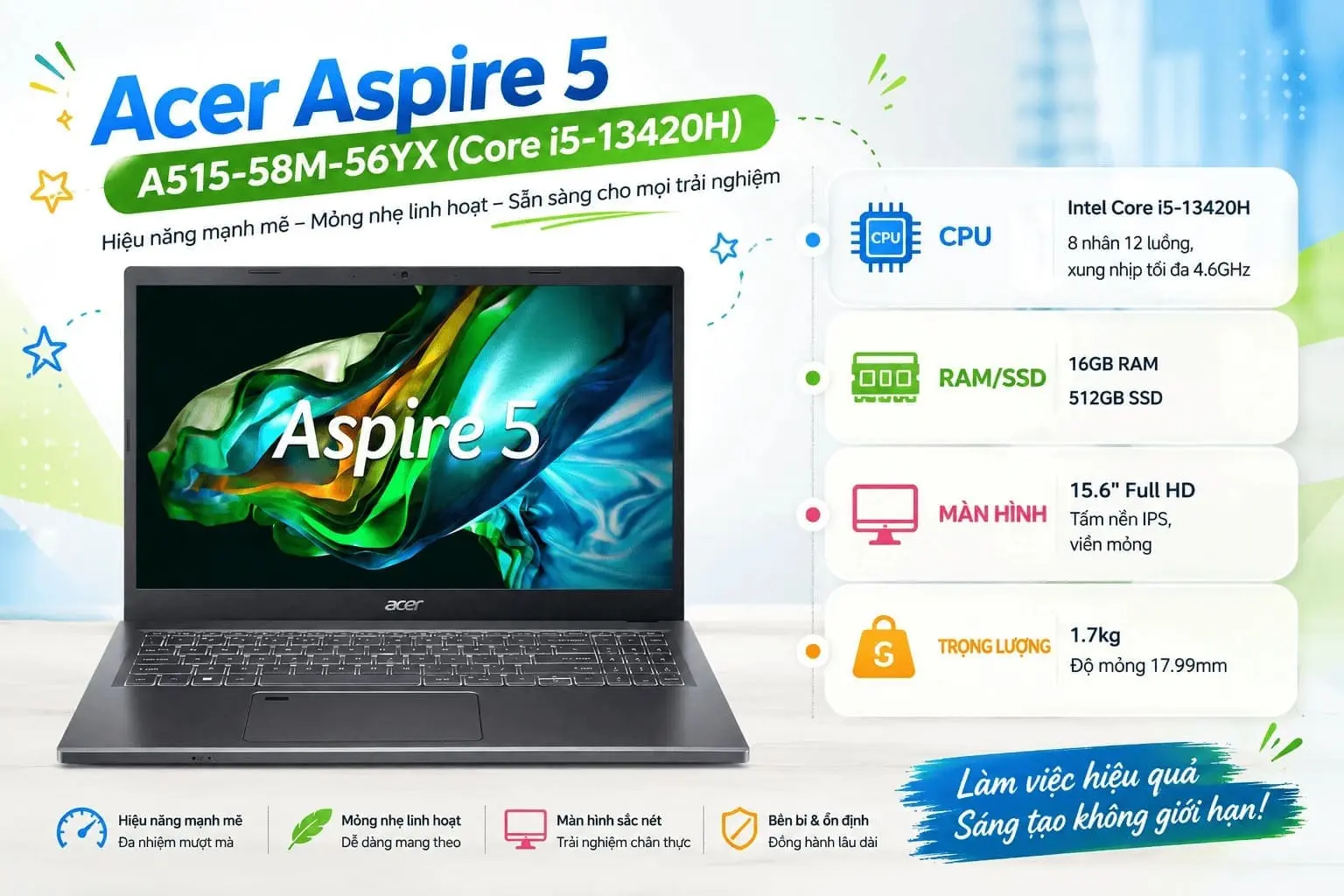 Acer Aspire 5 A515-58M-56YX (Core i5-13420H)