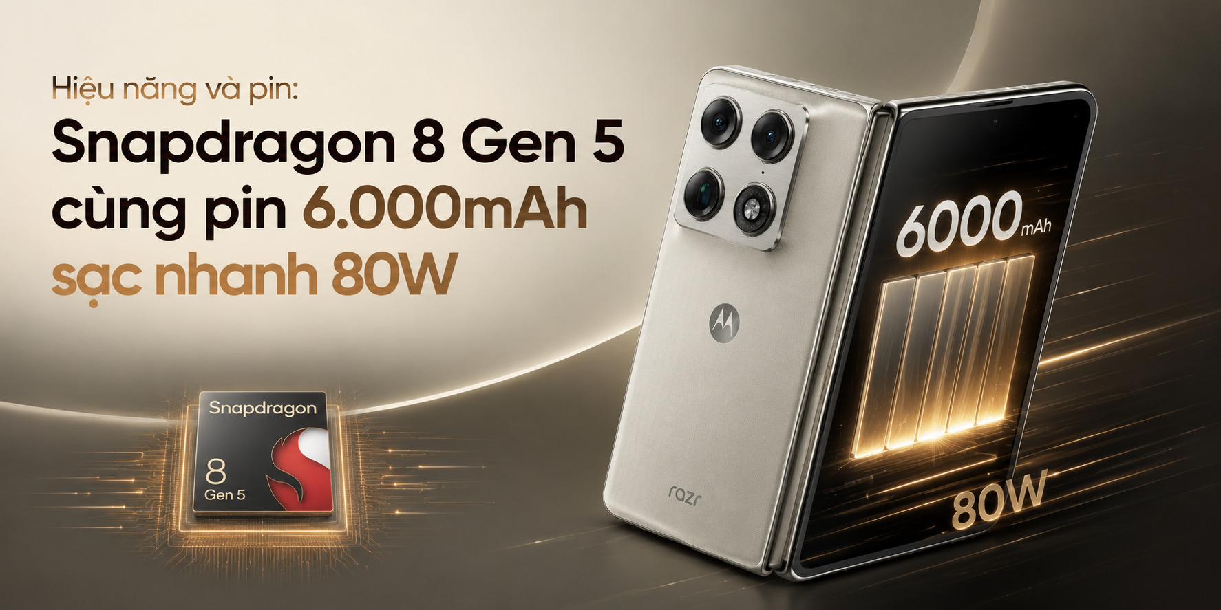 Hiệu năng và pin: Snapdragon 8 Gen 5 cùng pin 6.000mAh sạc nhanh 80W